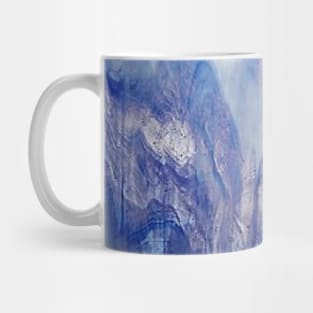 Blue and White Marble Glass Mug